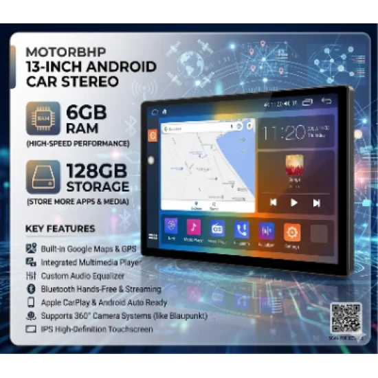 13 Inch Android Car Stereo 6GB/128GB| Buy at Motorbhp.com