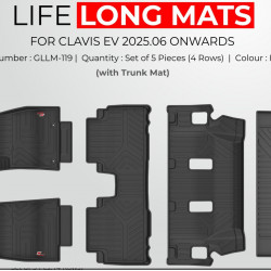 Kia Carens Clavis EV GFX Life Long Floor Mats 4 Rows with Trunk Mat Kia Carens Clavis EV GFX Life Long Floor Mats 4 Rows with Trunk Mat