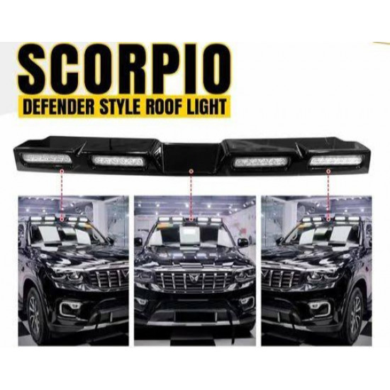 Mahindra Scorpio N Defender Style Front Roof Led Light Spoiler