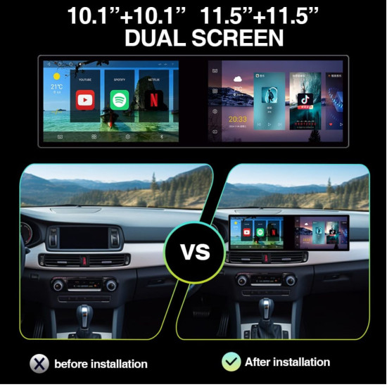 24" Dual Screen Android - OLED Display  Stereo 6GB Ram/ 128GB Rom With 360 Support 