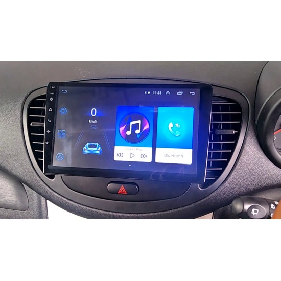 Hyundai i10 Old 2007-12 Android Car Stereo Motorbhp Edition (2GB/16 GB) with Night Vision Camera & Frame