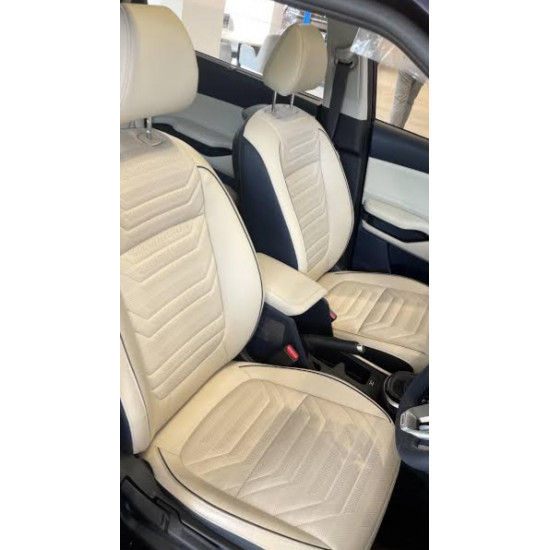 Kia Carens Clavis Seat Cover -  Ivory Pearl