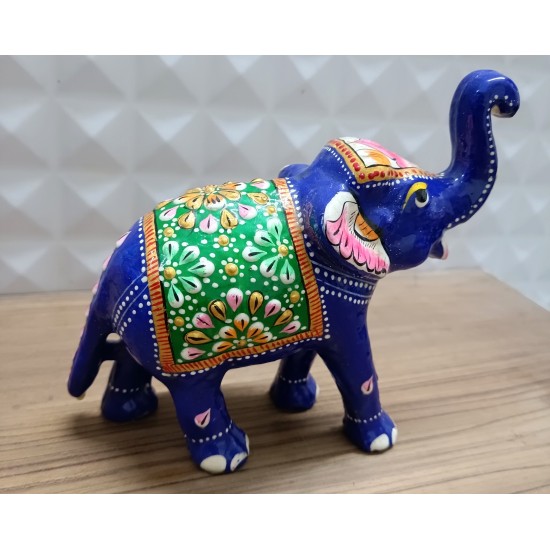 Home Decorative Rajasthani Handicraft Meenakari on Big Elephant- Multi Color 