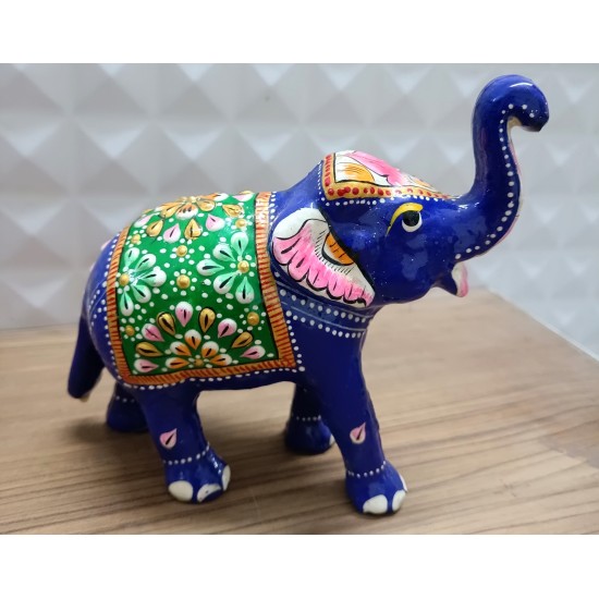 Home Decorative Rajasthani Handicraft Meenakari on Big Elephant- Multi Color 