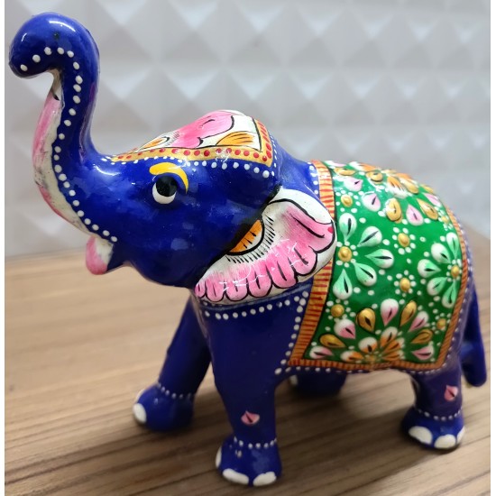 Home Decorative Rajasthani Handicraft Meenakari on Big Elephant- Multi Color 