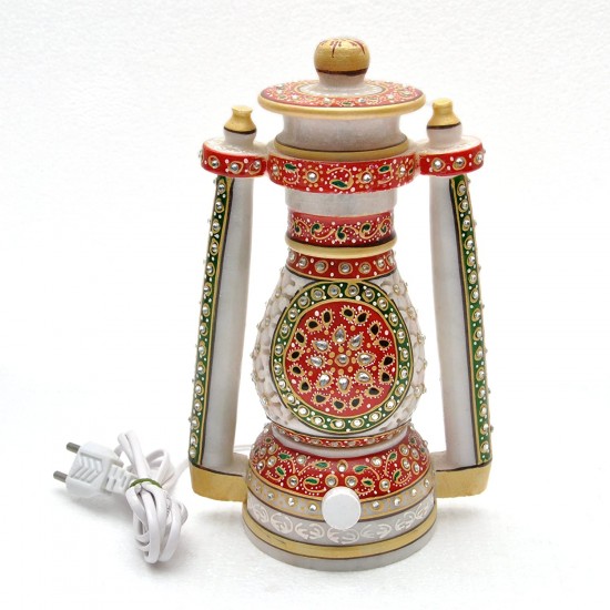 Home Decorative Jaipuri Handicraft Marble Light Lantern 8 Inch