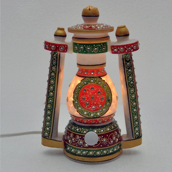 Home Decorative Jaipuri Handicraft Marble Light Lantern 8 Inch