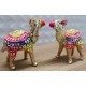 Home Decorative Rajasthani Handicraft Mirror Work on Big Camel- Multi Color 
