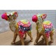 Home Decorative Rajasthani Handicraft Mirror Work on Big Camel- Multi Color 