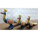 Home Decorative Jaipuri Handicraft Meenakari Metal Peacock Set Of 3