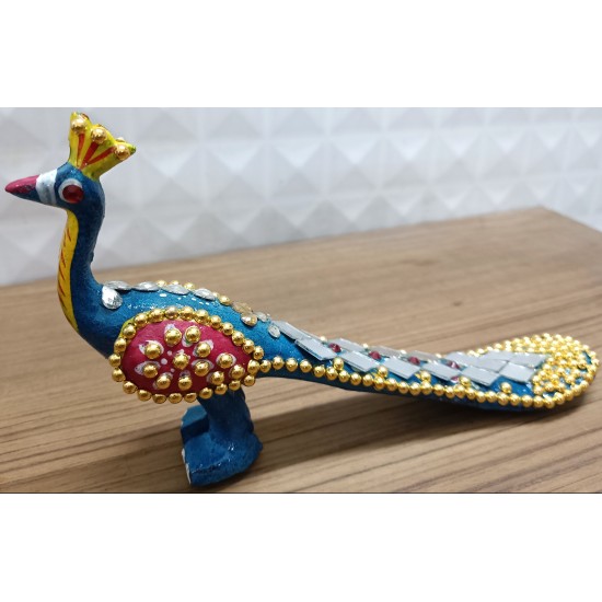 Home Decorative Jaipuri Handicraft Meenakari Metal Peacock Set Of 3