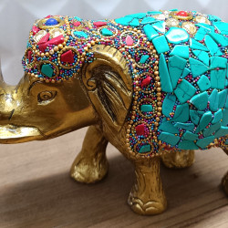 Home Decorative Rajasthani Handicraft Metal Elephant Small Size With Stone Work Home Decorative Rajasthani Handicraft Metal Elephant Small Size With Stone Work