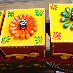 Antique Dry Fruit Box with Lid - Peacock Design - For Serving & Dining Table Decor Antique Dry Fruit Box with Lid - Peacock Design - For Serving & Dining Table Decor