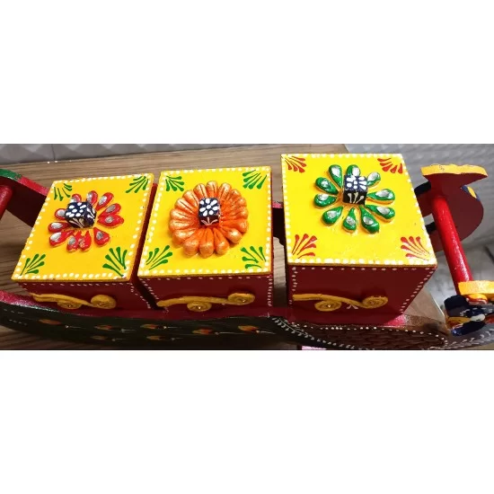Antique Dry Fruit Box with Lid - Peacock Design - For Serving & Dining Table Decor