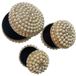 Silver Traditional Metal Pearl Box Set Of 3