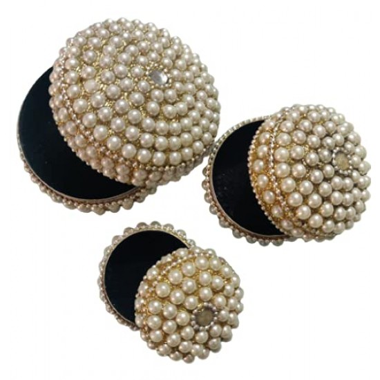 Silver Traditional Metal Pearl Box Set Of 3