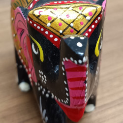 Home Decorative Rajasthani Handicraft Meenakari on Small Elephant- Black With Multi Color Home Decorative Rajasthani Handicraft Meenakari on Small Elephant- Black With Multi Color