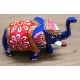 Home Decorative Rajasthani Handicraft Meenakari on Extra Small Elephant- Blue With Multi Color