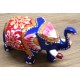 Home Decorative Rajasthani Handicraft Meenakari on Extra Small Elephant- Blue With Multi Color