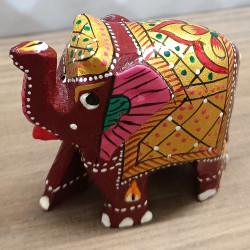 Home Decorative Rajasthani Handicraft Meenakari on Extra Small Elephant- Red With Multi Color Home Decorative Rajasthani Handicraft Meenakari on Extra Small Elephant- Red With Multi Color