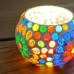 Home Decorative Jaipuri Handicraft Glass Votive Tealight Candle Holders With Wire