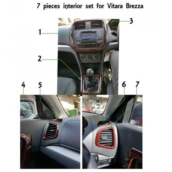 Buy Maruti Suzuki Brezza Interior Carbon Wooden Texture Kit ...
