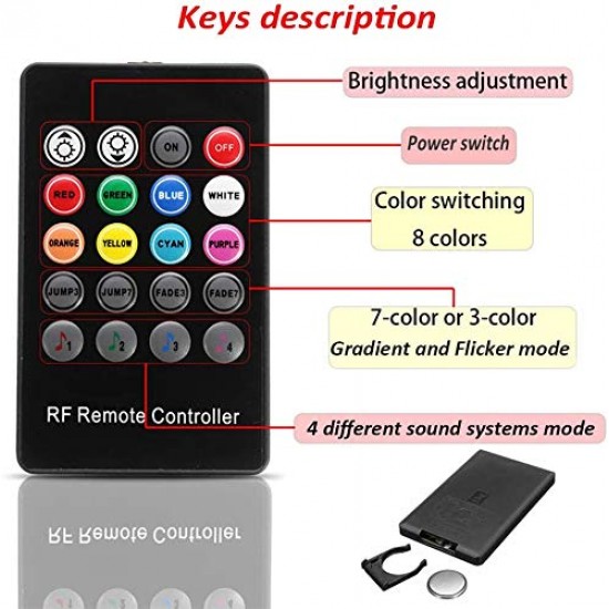 RGB App LED Car Atmosphere Interior Light With Optic Fibre Cable, EL Neon Strip Lamp With Bluetooth App Control