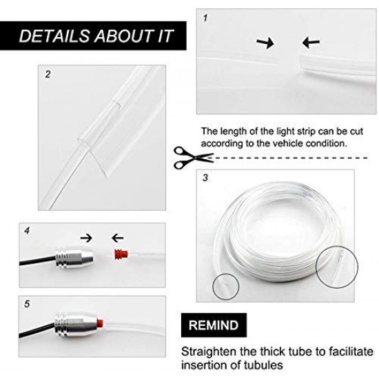 RGB App LED Car Atmosphere Interior Light With Optic Fibre Cable, EL Neon Strip Lamp With Bluetooth App Control RGB App LED Car Atmosphere Interior Light With Optic Fibre Cable, EL Neon Strip Lamp With Bluetooth App Control