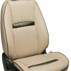 Motorbhp Leatherette Seat Covers Custom Bucket Fit Beige with Black Line (Style-2) Outline Motorbhp Leatherette Seat Covers Custom Bucket Fit Beige with Black Line (Style-2) Outline