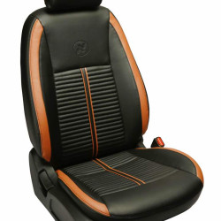 Motorbhp Leatherette Seat Covers Custom Bucket Fit Black With Orange (Design 6) Motorbhp Leatherette Seat Covers Custom Bucket Fit Black With Orange (Design 6)