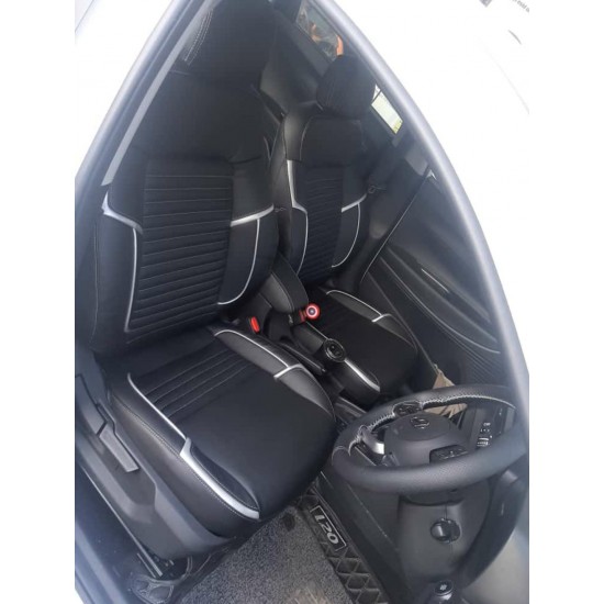 Motorbhp Leatherette Seat Covers Custom Fit Toyota Glanza - Custom Fit Leatherette Car Seat Covers