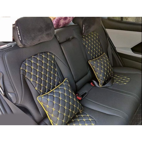 Motorbhp Leatherette Seat Covers Custom Bucket Fit Black With Yellow Thread Motorbhp Leatherette Seat Covers Custom Bucket Fit Black With Yellow Thread
