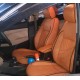 Motorbhp Leatherette Seat Covers Custom Bucket Fit Tan With Black Border