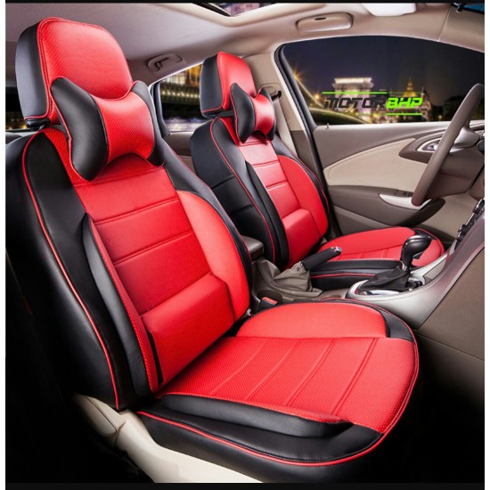 Motorbhp Leatherette Seat Covers Custom Bucket Fit Red With Black