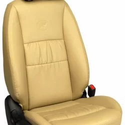 Motorbhp Leatherette Seat Covers Custom Bucket Fit Alpha Beige (Design 2)