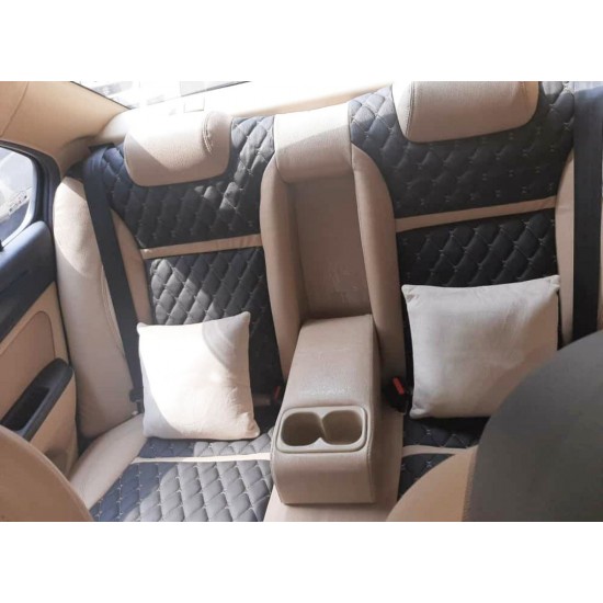Motorbhp Soft Fabric Seat Covers Custom Bucket Fit Beige with Black (Design 3) Motorbhp Soft Fabric Seat Covers Custom Bucket Fit Beige with Black (Design 3)