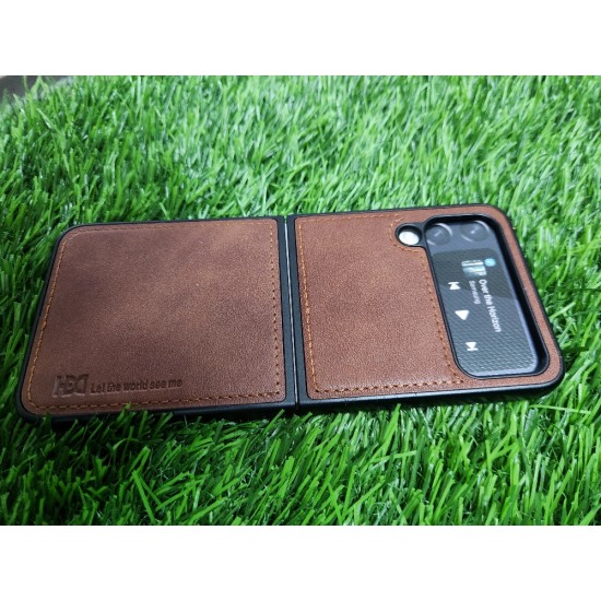 Slim Brown Tough Case - For Samsung Galaxy Z Flip 4