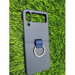 Galaxy Z Flip 4 Silicone Cover with Ring, Navy