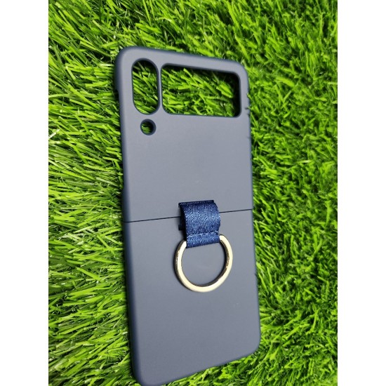 Galaxy Z Flip 4 Silicone Cover with Ring, Navy
