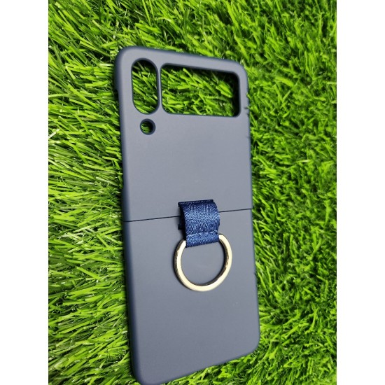 Galaxy Z Flip 4 Silicone Cover with Ring, Navy