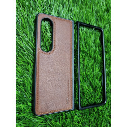 Genuine Leather Case For Samsung Galaxy Z Fold 4 - Brown Genuine Leather Case For Samsung Galaxy Z Fold 4 - Brown