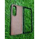 Genuine Leather Case For Samsung Galaxy Z Fold 4 - Brown