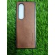 Genuine Leather Case For Samsung Galaxy Z Fold 4 - Brown