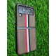 Genuine Leather Case For Samsung Galaxy Z Flip 4 - Brown With Strips