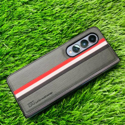 Genuine Leather Case For Samsung Galaxy Z Fold 4 - Black With Strips Genuine Leather Case For Samsung Galaxy Z Fold 4 - Black With Strips