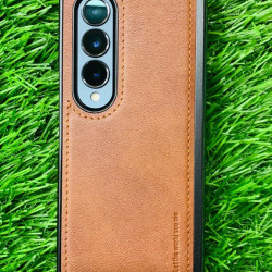 Genuine Leather Case For Samsung Galaxy Z Fold 4 - Brown Genuine Leather Case For Samsung Galaxy Z Fold 4 - Brown