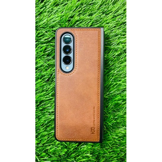 Genuine Leather Case For Samsung Galaxy Z Fold 4 - Brown Genuine Leather Case For Samsung Galaxy Z Fold 4 - Brown