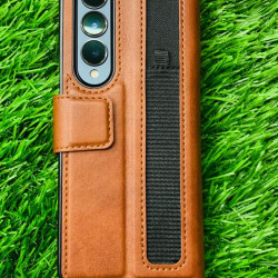 Genuine Leather Case For Samsung Galaxy Z Fold 4 - Brown Genuine Leather Case For Samsung Galaxy Z Fold 4 - Brown