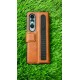 Genuine Leather Case For Samsung Galaxy Z Fold 4 - Brown