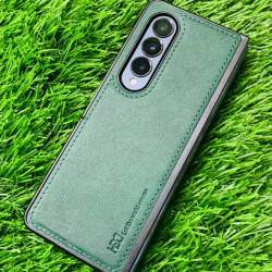 Genuine Leather Case For Samsung Galaxy Z Fold 4 - Green Genuine Leather Case For Samsung Galaxy Z Fold 4 - Green